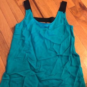 Theory Teal silk tank top NWOT